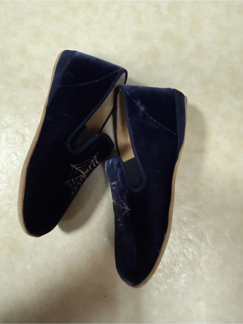 Charlotte Olympia Incy Wincy Blue Velvet Suede sole shoes size 26